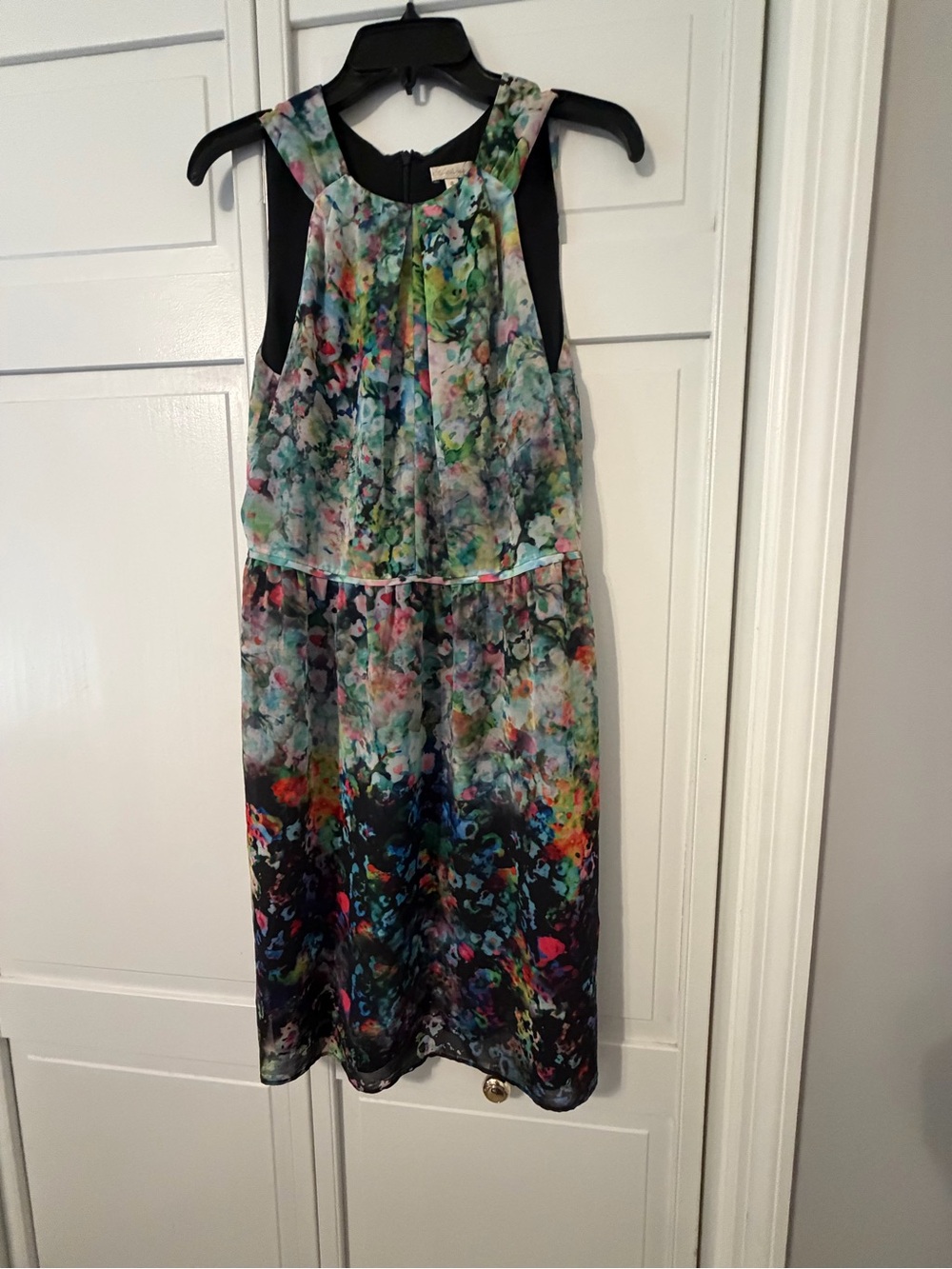 Shoshanna Multicolor Floral Ombre Chiffon Mini Dress